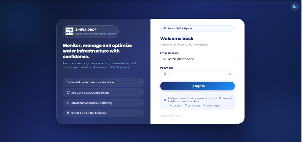 ZINWA DROP digital operations platform login